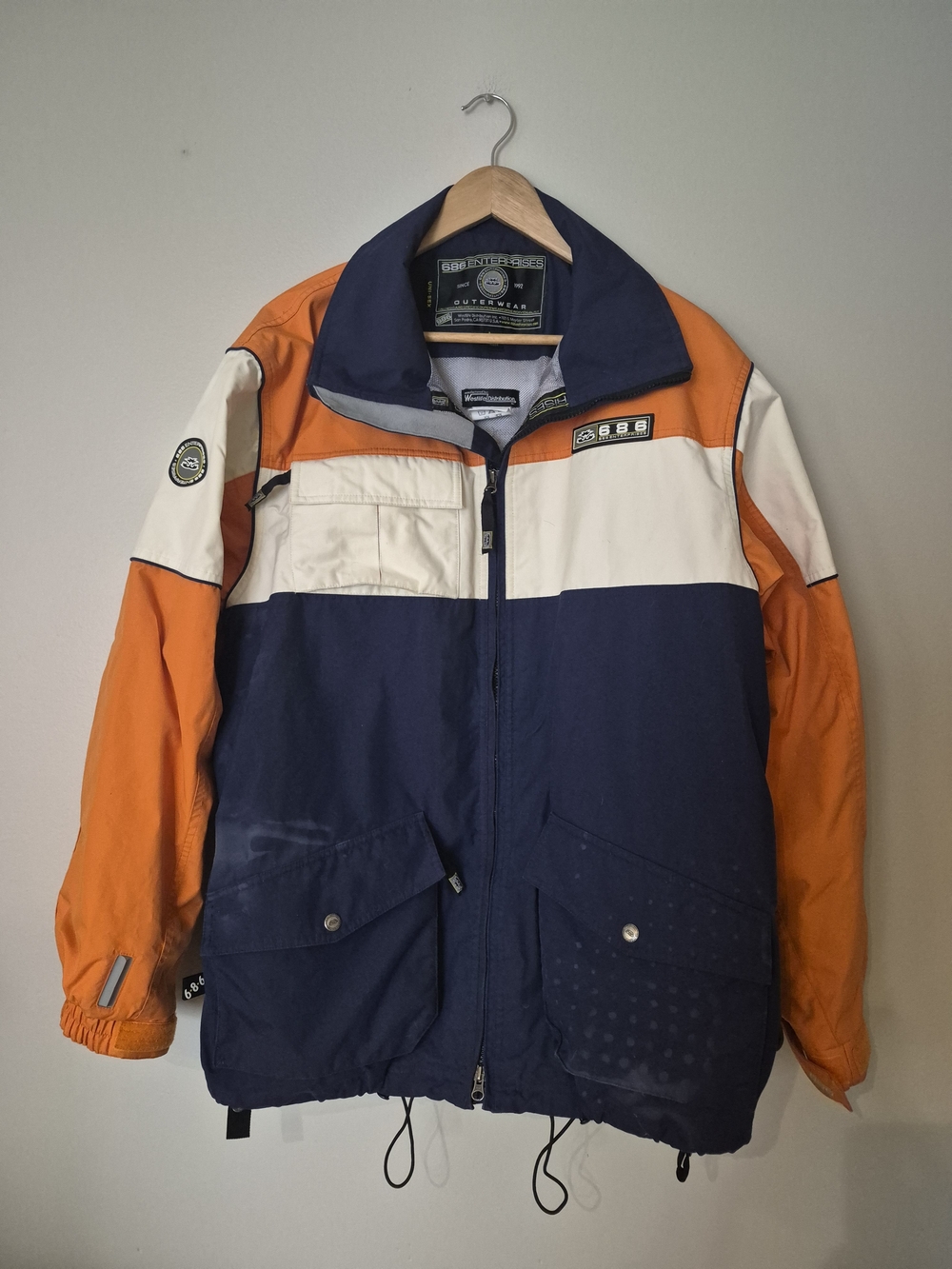 Vintage Style 686 Enterprises Snowboard Ski Jacket Unisex Large Colorblock
